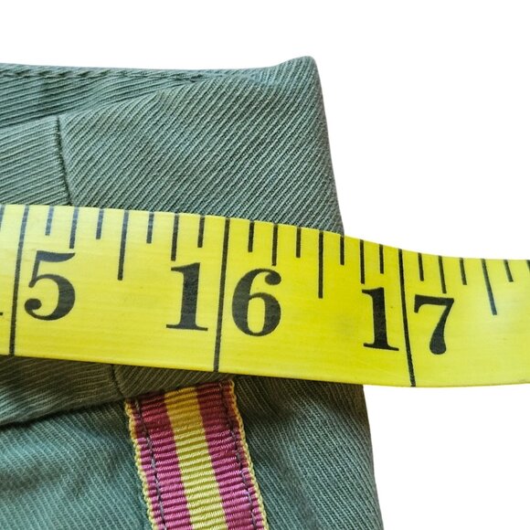 Nili Lotan Women Olive Stripe Pant M Utility Tailored Parisian Street Soft Power - Picture 8 of 15